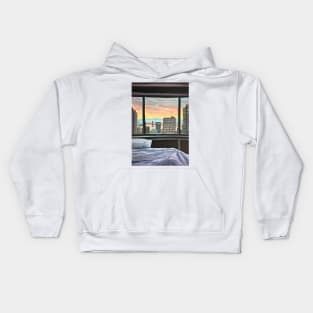 City Bedroom Views Kids Hoodie